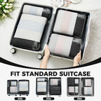 BAGAIL 6 Set/4 Set Lightweight Compression Packing Cubes for Travel, Anti-Tearing Expandable Organizer Bags for Suitcase