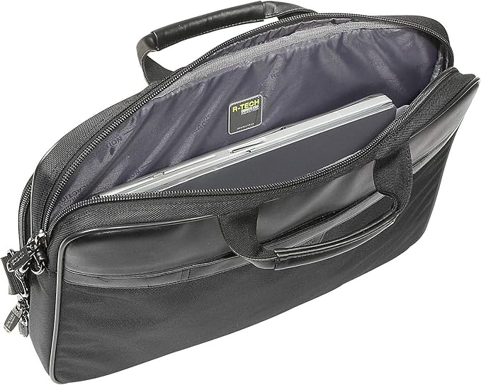 Kenneth Cole Reaction Urban Traveler Slim 18.4" Laptop Sleeve Top Zip Computer Portfolio Bag, Black