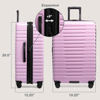 U.S. Traveler Boren Expandable Hardside Rugged Travel Luggage with 8 Spinner Wheels, Lavender, Checked-Large 30-Inch