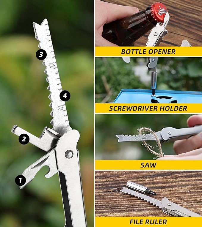 21-in-1 Multitools Needle Nose Pliers, Pocket Knife,Screwdriver, Bottle and Can Opener with Storage Bag-Apply to Survival,Camping, Hunting and Hiking