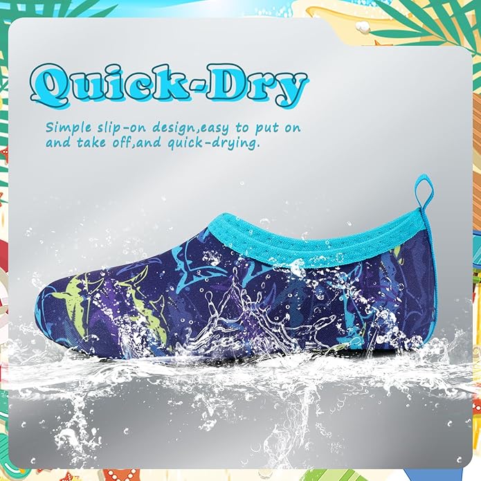 Deevike Kids Water Shoes Boys Grils Barefoot Quick Dry Aqua Socks Beach Shoes for Toddler Sports Swim Surf Outdoor Walking