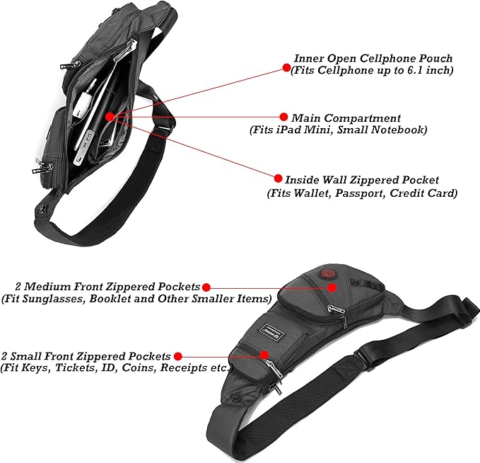 NICGID Sling Bag Chest Shoulder Backpack Crossbody Bags Casual Daypack for Men Women