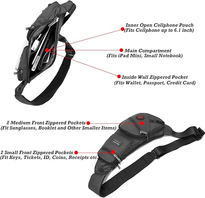 NICGID Sling Bag Chest Shoulder Backpack Crossbody Bags Casual Daypack for Men Women