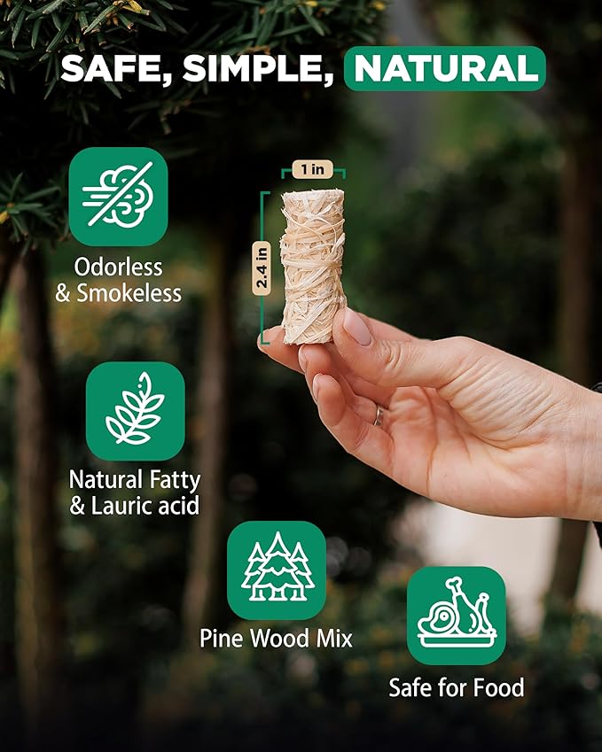 WH 185 pcs Natural Fire Starters for Campfires & Grill - 5lb Large Box - Long-Burning Charcoal Starters - Odorless Firestarters for Outdoor Fire Pit, Fireplace - Quick Ignite