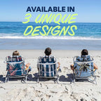 SUN NINJA Beach Chair – Folding Chair for Beach with 5 Reclining Positions, Cup & Phone Holder, Insulated Back Storage Pouch, Portable Lightweight Aluminum Frame – Palm Tree 1pc