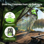 Portable Rechargeable Fan, 20000mAh Cordless Battery Powered Camping Tent Fans with SOS & LED Lantern, Small USB C Operated Outdoor Ventilador for Travel Camp Fishing Bedroom Power Outage Emergency