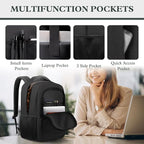 Travel Laptop Backpack, Travel Backpack For Women, Business Anti Theft Slim Sturdy Laptops Backpack, 15.6” Water Resistant College School Computer Bag Gift for Men & Women, Black