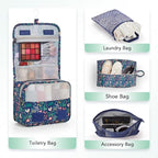 10 Set Compression Packing Cubes for Travel Essentials,Compressible Expandable Packing Cubes for Suitcase,OlarHike Luggage Organizer Bags,Handy Helper for Organizing Clothes(Dark Blue Floral)