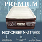 Englander Twin Air Mattress - Double High, 300 LB Capacity Luxury Camping Mattress with Built-in Pump, Microfiber, Waterproof
