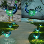 Solar Lantern Outdoor Decorative Waterproof LED Solar Lights Peacock Tabletop Lamp for Outdoor Patio Garden