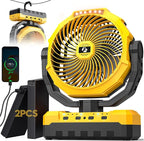 24000mAh Detachable Battery Camping Fan - 3-in-1 Portable Camping Fans with LED & Remote - 4 Speeds Battery Operated Outdoor Fan for Tent,Office,Jobsite,Workshop,Travel