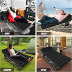 YELLOW JACKET Folding Camping Cot for Adults,600LBS Max Load,28" Wide Sleeping Cot with Removable Thick Mattress Portable Foldable Camping Bed with Carry Bag for Camp,Home,Office,Travel,Black