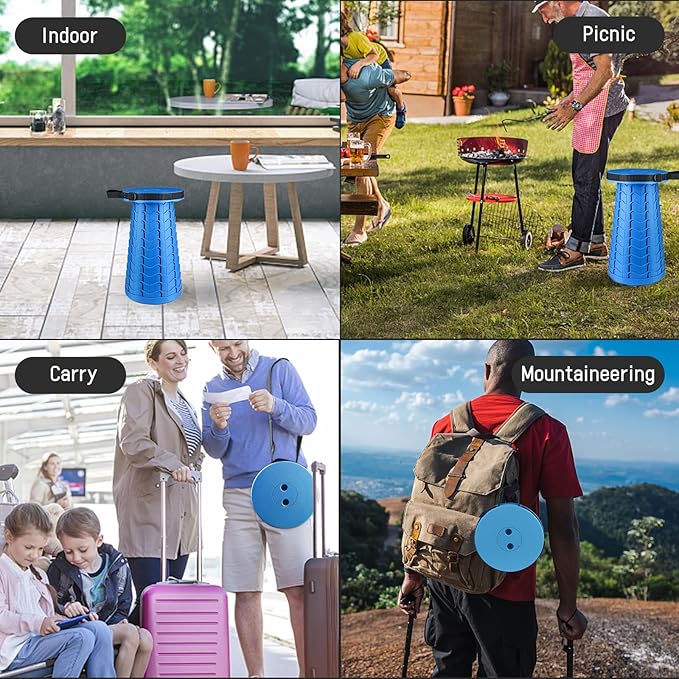 Portable & Lightweight Foldable Camping Chair for Adults, Heavy Duty Folding Stool with Adjustable Shoulder Strap, Perfect for Picnic, Beach, Backyard, and Sporting Events, Max Weight 400lbs