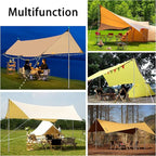 SANLIKE Telescoping Tarp Pole Heavy Duty Tent Poles, 33"-86.6"/94" Thickened Tube Collapsible Stainless Steel Canopy Poles for Camping Backpacking Hiking Awning Sun Sails Outdoor Sports, Set of 2