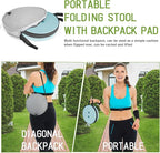 Deer's Life Portable Collapsible Stool with Cushion Pad, Retractable Folding Telescopic Camping Seat for Adults, Small Lightweight Sturdy Adjustable Stools for Travel,Kitchen,Garden,Fishing