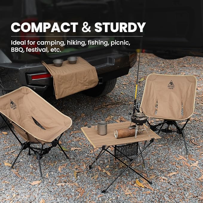 ONETIGRIS CAMPMATE Camping Table Foldable, Lightweight Portable Table Sturdy & Quick Setup, Holds Up to 66 lbs, Perfect for Camping, Hiking, Backpacking, Picnic, Beach, Travel