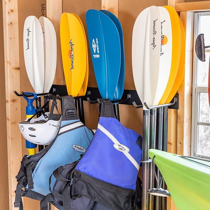Paddle Storage Wall Rack, Kayak, SUP, Canoe Paddles, Indoor Organizer, Solid Steel Hanging Hooks (Ultimate)