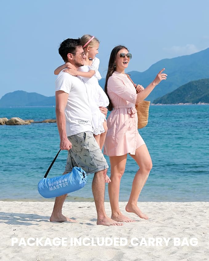 OutdoorMaster Beach Tent for 3/4 Person - Easy Setup Sun Shade Shelter, Portable Beach Shade Sun Canopy with UPF 50+ UV Protection, Removable Skylight Family Size