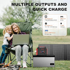 Solar Generator 300W, Portable Power Station with 40W Foldable Solar Panel, Big Power Bank with AC Outlet, Multi-Port with LED Flashlights for CPAP Home Outdoor Camping Hurricane Emergency