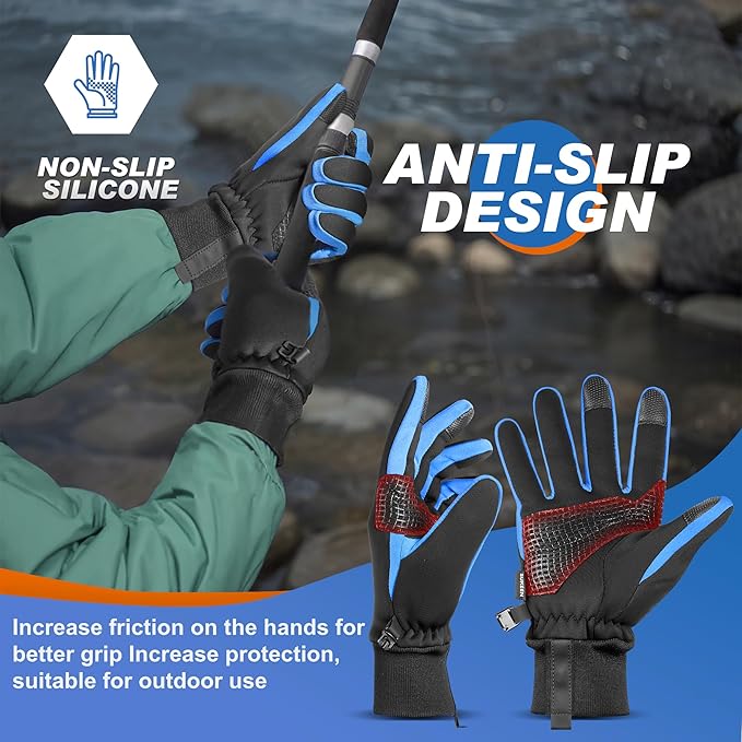 Sukeen Winter Gloves Men Women, Touchscreen Anti-Slip Warm Mens Gloves for Running Driving Cycling Hiking Biking Outdoor