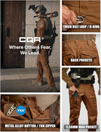 CQR Men's Flex Ripstop Tactical Pants, Water Resistant Stretch Cargo Pants, Lightweight EDC Hiking Work Pants