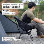 ONETIGRIS Tigerblade Camping Chair, Lightweight Folding Backpacking Hiking Chair, Compact Portable 330 lbs Capacity