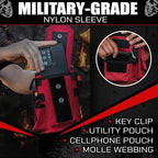 Iron Infidel Battle Bottle - Half Gallon Insulated Water Bottle with Paracord Handle, Large 64 oz Stainless Steel Water Jug with Rugged, Removable Sleeve for Keys, Wallet & Phone (Red Line 2 Liter)