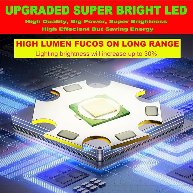 Handheld LED Searchlights Lantern High Power Big Flashlights, 16000LM 5 Lighting Modes Rechargeable Outdoors Camping Hunting Lamp Portable COB Spotlight Work Light for Emergency