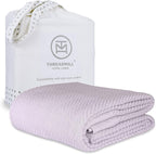 Threadmill Luxury Cotton Blankets for Queen Size Bed | All-Season 100% Cotton Queen Size Blanket | Herringbone Cozy, Soft Breathable Fall Thermal Blanket fits Full Size Bed, 90x92 | Lilac