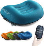 TREKOLOGY Ultralight Inflatable Camping Travel Pillow - ALUFT 2.0 Compressible, Compact, Comfortable, Ergonomic Inflating Pillows for Neck & Lumbar Support While Camp, Hiking, Backpacking
