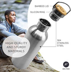 Bambaw Water Bottle 500 ml Eco Non-Insulated Stainless Steel Sports Bottle BPA-Free