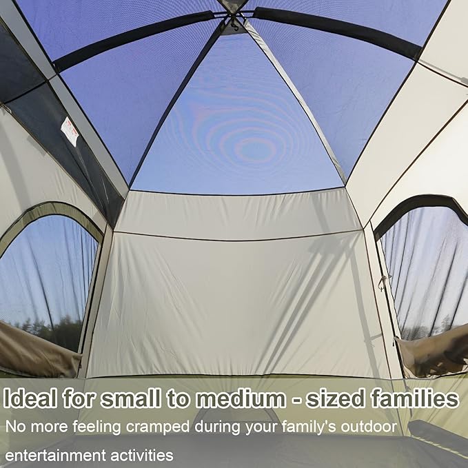 Vidalido Tents，3-4 Person Camping Tent with Extended Vestibule，Weather Resistant Family Tents with Breathable Mesh Windows，Easy Install Waterproof Outdoor Tent for Backpacking and Camping Hiking
