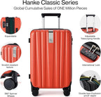 Hanke 20 Inch Expandable Carry on Luggage 22x14x9 Airline Approved Lightweight PC Hard Shell Suitcases with Wheels Tsa Luggage Rolling Suitcase Travel Luggage Bag for Weekender(Orange)