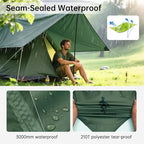 FREE SOLDIER Camping Tarp Waterproof Portable Multifunctional Outdoor Traveling Awning Backpacking Shelter Rain Tarp (Lake Green 10×10.5ft)