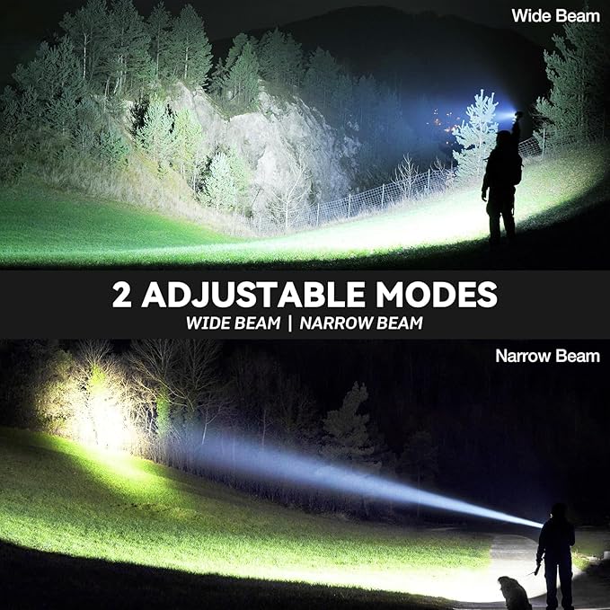 Flashlight Rechargeable 99,000 High Lumen - 2 Pack LED Flash Light with COB, 7 Modes Powerful Handheld Flashlight for Home, Camping (2)