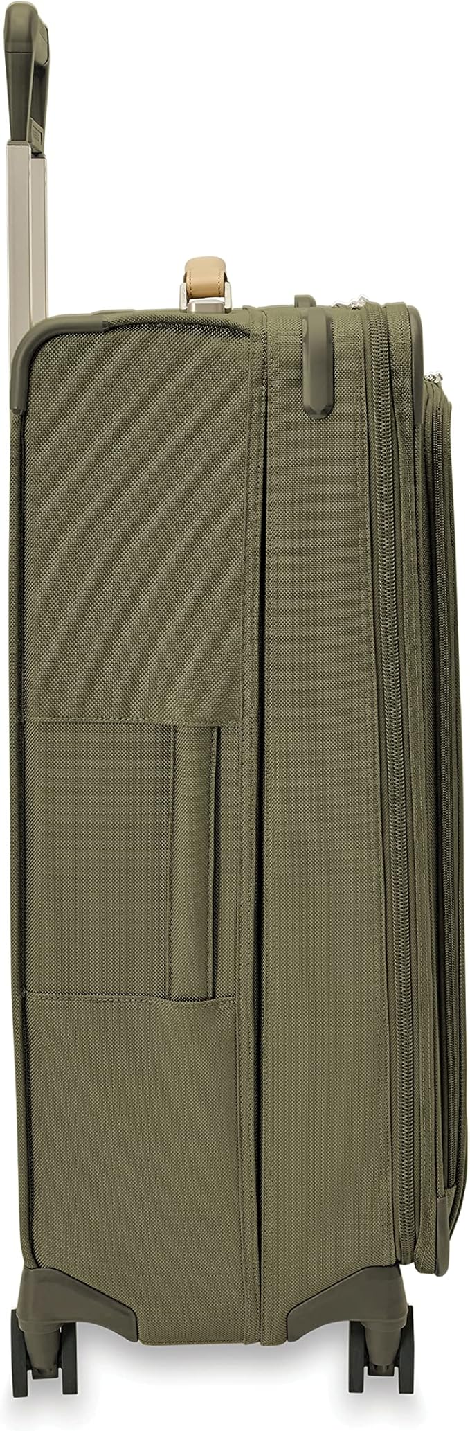 Briggs & Riley 29" Large Expandable Spinner - Checked Luggage for Travel, Suitcases with Wheels, Softside Rolling Bag for Men & Women, Self-Repairing Zipper - Baseline Collection, Olive