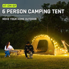 Happy Travel Camping Tent, 4/6 Person Dome Tents for Camping with Rainfly, Waterproof Clip Easy Setup Portable Family Tent with Mesh Windows, 20% More Headroom Backpacking Tents for Camping & Hiking