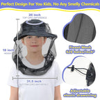 tupi Premium Mosquito Head Net for Kids, Bug Face Netting for Hats, Fly & Bug Protection | Ultra Large & Long, Extra Fine Holes for Camping, Hiking, Fishing, Fits All Hats for Children, 2 Pack