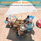 KingCamp Low Beach Chairs, Portable Folding Chair for Adults Extra Wide Ergonomic High Back Seat 300lbs Heavy Duty Lightweight Oversized Gear with Carry Bag for Outdoor Lawn Camping Picnic
