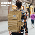 Military Tactical Backpack 50L Large Day Backpack for Men Molle Army 3 Days Assault Pack Bug Out Bag Water Resistant and Heavy Duty Hiking Treeking Rucksack - Brown