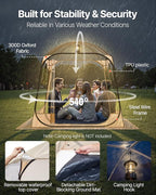 VEVOR Pop up Sports Tent, 8 Sizes Optional Clear Bubble Tent for 1-6 Person, Waterproof Outdoor Pod with Floor Mat & Top Cover, Garden Igloo Dome Tents Camping Shelter for Sports Watching