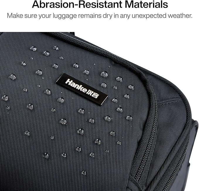 Hanke 3 Piece luggage Sets Softside Expandable luggage with Spinner Wheels TSA Lock,Travel Lightweight Luggage Sets,Black