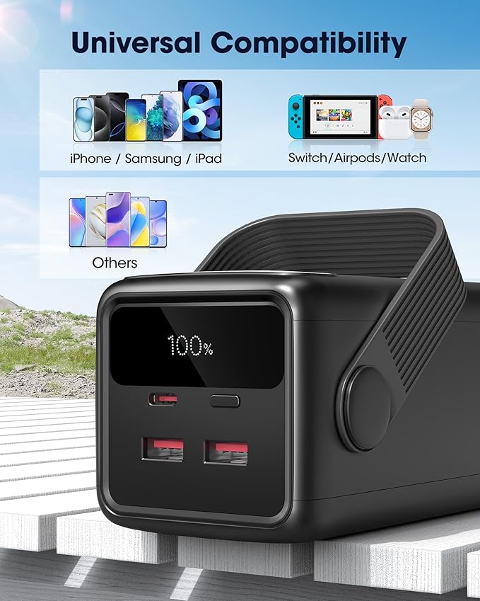 Portable Charger 70000mAh Power Bank, 22.5W Fast Charging USB C Battery Pack, 3 Outputs, LED Display, LED Light, External Cell Phone Huge Capacity Battery Bank for iPhone, Samsung, iPad, Camping