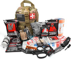 Survival First Aid Kit with Israeli Bandage, Splint, Chest Seal, Tactical Military Combat Molle IFAK for Wound Care, Bleeding Control, Trauma Hemorrhage and More