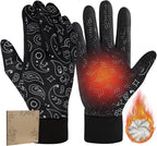 Pixel Panda Running Gloves for Men, Winter Warm Bike Glove for Smart Phone Texting with Non-Slip Silicone Gel - Thermal Windproof and Waterproof for Running, Cycling, Driving