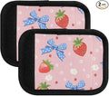 Strawberry Blue Bow Luggage Handle Wrap for Suitcase Luggage Tags Handle Covers Identifiers Soft Decorations Travel Accessories 2 Pack