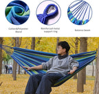 Camping Hammock Comfortable Fabric Hammocks with Tree Straps for Travel Patio Garden, Hanging Sturdy Indoor/Outdoor Hammock Up to 660lbs Portable Hammocks with Travel Bag