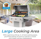 Kenmore 3-Burner Outdoor BBQ Grill | Liquid Propane Barbecue Gas Grill with Folding Sides, PG-A4030400LD-PE, Pedestal Grill with Wheels, 30000 BTU, Pearl White