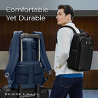 Briggs & Riley Slim Backpack for Women & Men - Laptop Backpack, For Work & Travel, Carry On Size, Lightweight & Durable, Padded Straps, Fits up to 14" Laptop - @work Collection, Navy