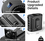 2025 AI Portable Waist Fan 12000mAh with Filter, MAX 17000RPM Powerful 5 Speeds, 40H Cooling, Rechargeable Belt Fan with Power Bank&LED Light, Wearable Shirt Fans Clip On for Outdoor Jobsite Travel